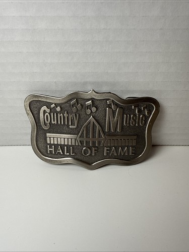 VINTAGE 1970s **COUNTRY MUSIC HALL OF FAME** PEWTER BELT BUCKLE Rare! Lewis