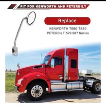 RIGHT Round Hood Mirror Kenworth T680 T880 Peterbilt 579 587 Mirror Replacement