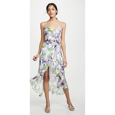 Alice + Olivia Tevi cowlneck floral maxi dress 4 silk