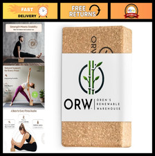 Cork Yoga Block - Natural 9"x6"x3" Dense Stability, Non-Slip Grip, Eco-Friendly