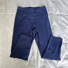 Layer 8 Womens Size Small Blue Cropped Athletic Leggings Breathable Yoga Active
