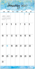 2027 Calendar - 2027 Wall Calendar, Jan. 2027 - Dec. 2027,12" X 24" Open