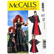 McCall's sewing pattern kids costume M6817 size 3-8 Merida Brave Renaissance UC