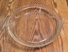 VTG Pyrex # 229 DEEP DISH PIE PLATE 9.5" Scalloped Rim Clear Borosillicate Glass