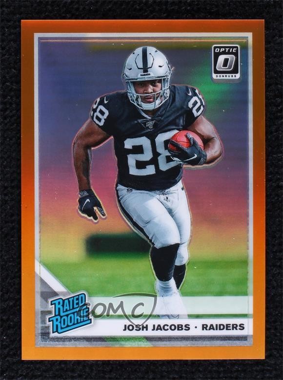 2019 Panini Donruss Optic Rated Orange Prizm 15/199 Josh Jacobs Rookie RC 15ej