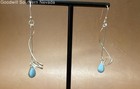 Vintage Seed & Sage Sterling Silver & Turquoise Spiral Drop Earrings (BENT) — photo 2