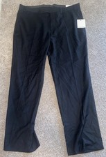 Calvin Klein Mens Slim fit Dress Pants 38/30 Black Solid Stretch Rayon / Stretch