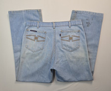 Levis Vintage 70s Blue Tab Flared Denim Jeans Mens Size 39x29