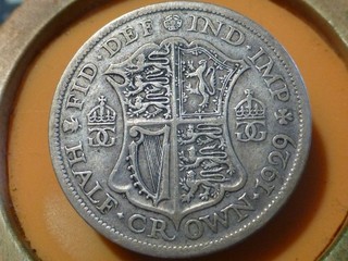 ANGLETERRE HALF CROWN (ARGENT) 1929 RECHERCHEE & QUALITE TB /TB ! 13 84gr