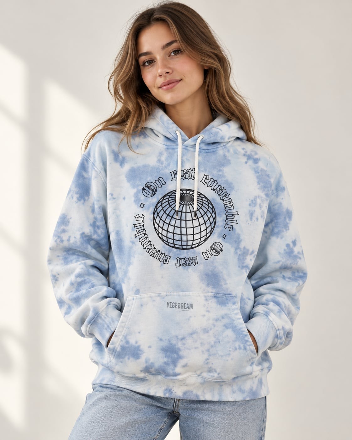 Vegedream Blue Tie Dye Hoodie