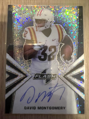 Leaf 2019 Leaf Flash David Montgomery #BA-DM1 Blue RC Auto Hard Signed /50