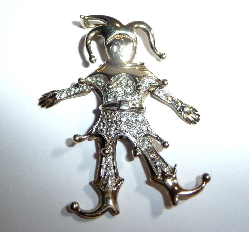 Anhänger 333 Gold großer beweglicher Harlekin Clown Pierrot 6,3g - Bild 4 von 4