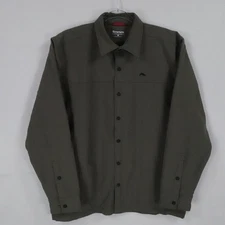 Simms Jacket Men Medium Green Fishing Outdoor Softshell Stretch Performance