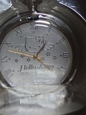 Hello Kitty Pocket Watch Silver w/Box