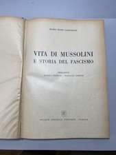 Libro Carofiglio Vita Mussolini E Storia Del Fascismo 1950