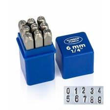 9 PCS Metal Number Stamping Kit - 1/4 Inch Steel Letter Stamp Set Letter Punc...