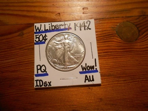 1942 Walking Liberty Silver Half Dollar AU SPLENDID!!!! PQ!!!! WOW!!! #1