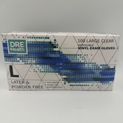 Large Clear Vinyl Medical Exam Gloves - Pack of 100