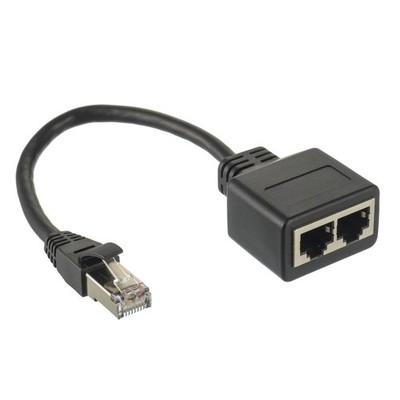 RJ45 Splitter Adapter LAN Ethernet Extender 1 Male to 2 Female Cable for Ethe...