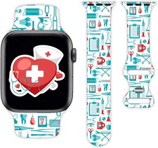 Silicone Strap Compatible with Apple Watch Series 7 38mm 40mm 41mm 44mm