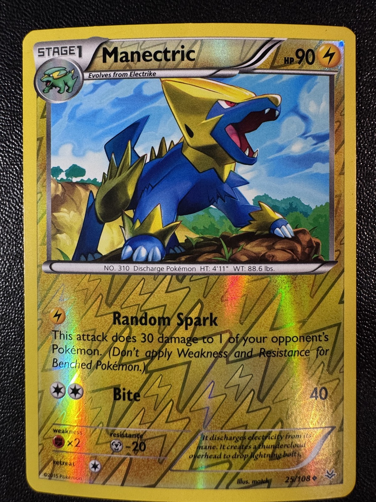 Manectric 25/108 reverse holo XY - Roaring Skies NM
