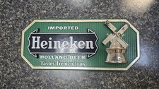 Heineken Holland Beer Plastic Sign Plaque Mancave Bar Vintage 12.5 x 9 x 3"