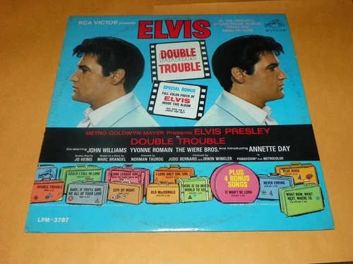 Elvis "Double Trouble" LPM-3787 1967 1st Press White Top Monaural