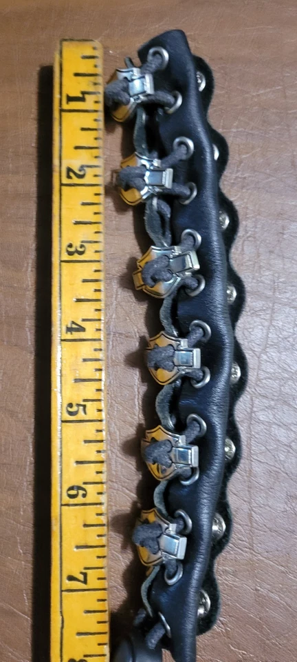 Guante de cuero para el cabello con cola de caballo para motocicleta Foto 4 de 4