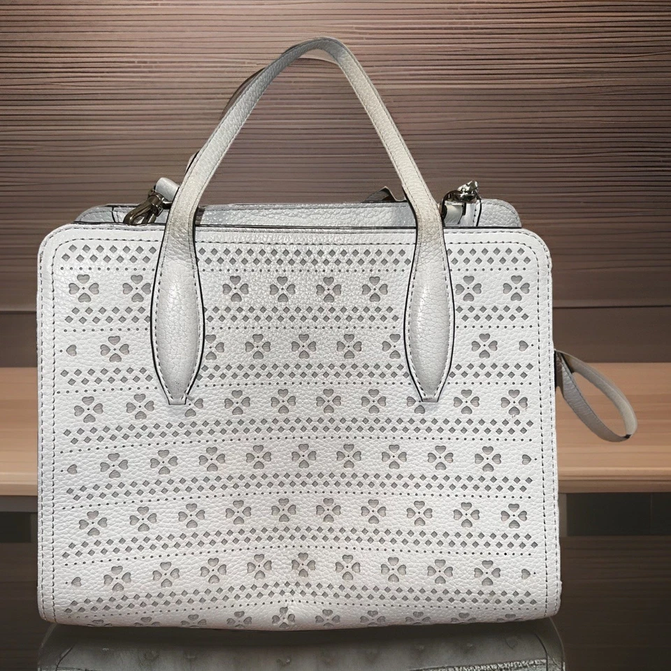Cartera bandolera/hombro recortada Kate Spade Perri Lane blanca marfil Foto 2 de 4