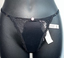 VICTORIA'S SECRET DREAM ANGELS Adjustable V-String Thong Panty S black