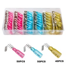 140X Heat Shrink Piggy Back Spade Quick Splice Crimp Terminals Connectors Kit