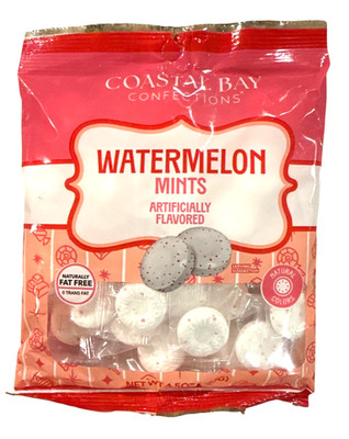 4.5oz Coastal Bay Confections WATERMELON MINTS Flavored Naturally Fat Free Candy