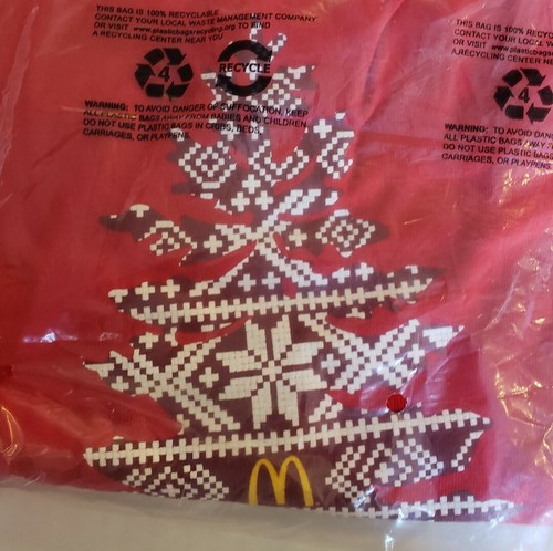 McDonalds Christmas Tree T-Shirt Mens XL Red Holiday Employee Shirt Unopened NOS - Picture 3 of 5