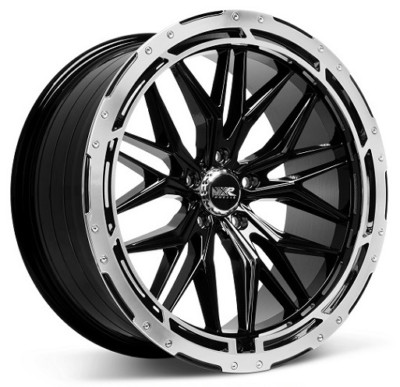 XXR WHEELS 585 Rim 20X8.5 5X120 Offset 35 Black / Mach Ring (Quantity of 4)