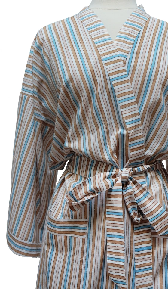 Kimono largo - Savannah Stripe - tamaño libre Foto 4 de 4
