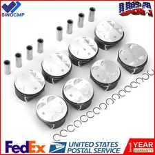8pcs Pistons & Rings Set For BMW 550i 650i X5 E60 E61 E63 E65 N62B48 4.8L 21MM B