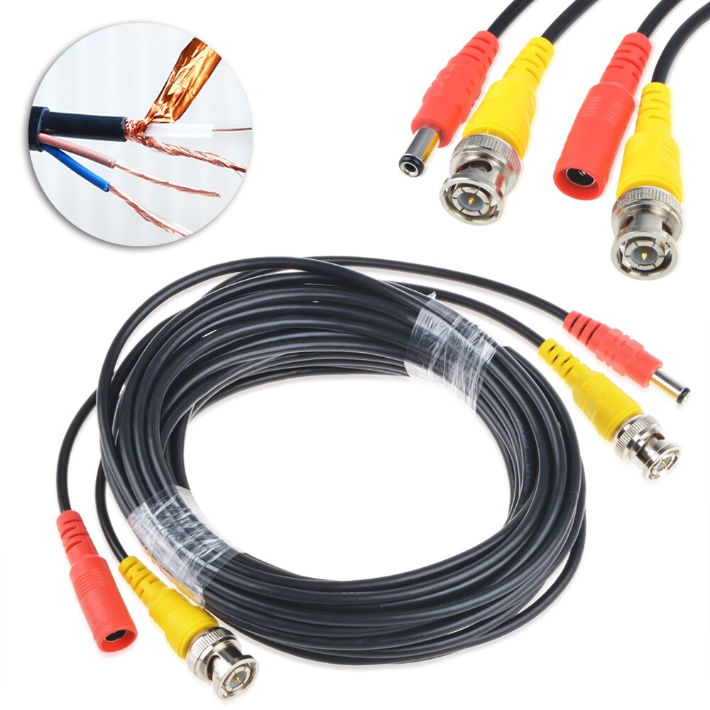 65ft BNC Video and Power Cable for Security System Samsung Swann Night Owl ETC