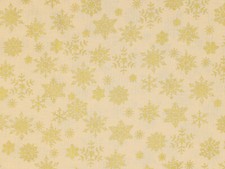 New Metallic Gold Snowflakes on Cream Christmas Cotton Fabric - by the yard bty