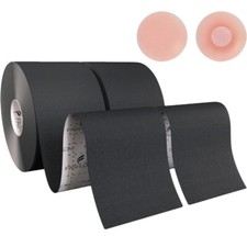 Boobtape 2-Roll, Safe for Sensitive Skin, Fits A-DD Cups Breast Tape - Black