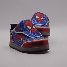 MARVEL Spider-Man Toddler size 7 Boys License Light Up Casual Shoes RED, BLUE