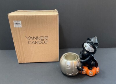 2021 Yankee Candle SOPHIA with Mask Gold Pumpkin Votive Tea Light Holder BOO