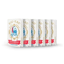 Zig Zag Kutcorners White Rolling Paper, Single Wide (Pack of 6 Booklets)