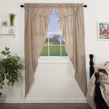 Sawyer Mill Charcoal Ticking Stripe Prairie Long Panel Set Country Curtains