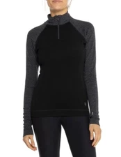 $115 Smartwool Women’s 1/4 Zip Pullover Merino 250- 1/4 Zip-Black Dots - Medium