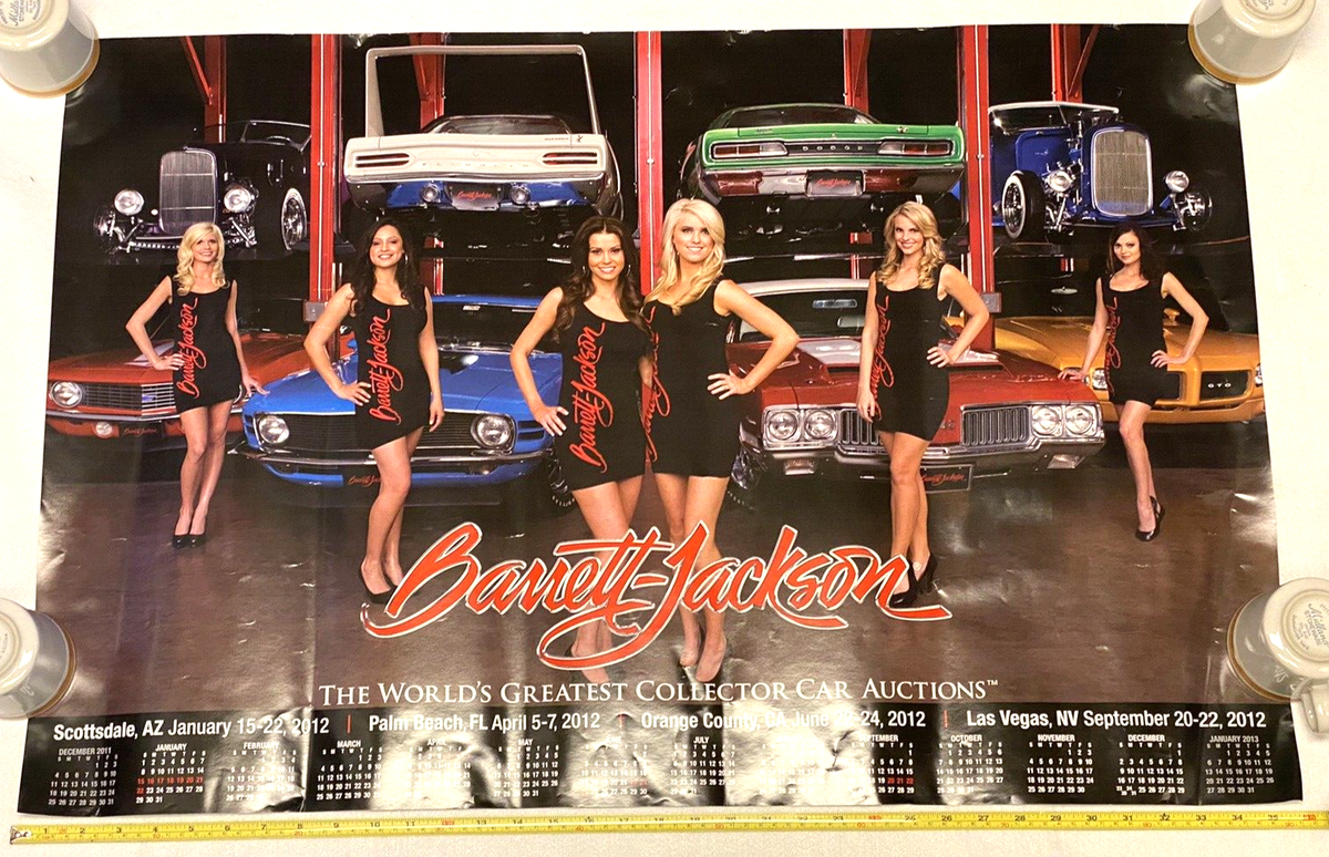 BARRETT-JACKSON POSTER,2012,CARS,GIRLS,MODELS,36x24