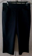 Chico's Perfect Stretch Blk 2 Pocket Pullon Pants Size 1 Capri/ M/ 8-10
