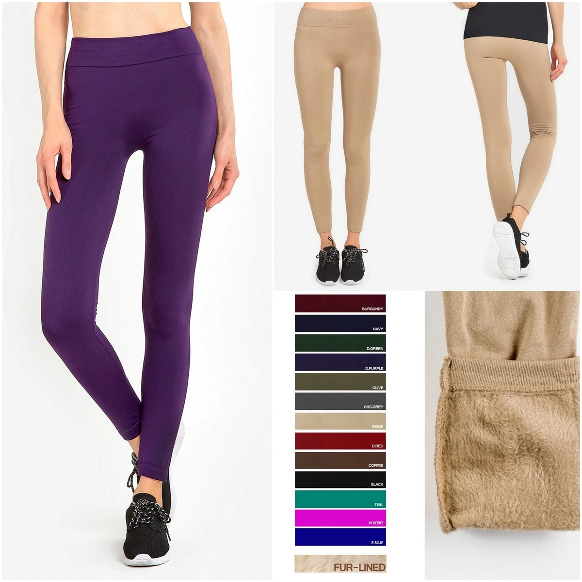 wholesale Cable knit brushed inside leggings Fuchsia