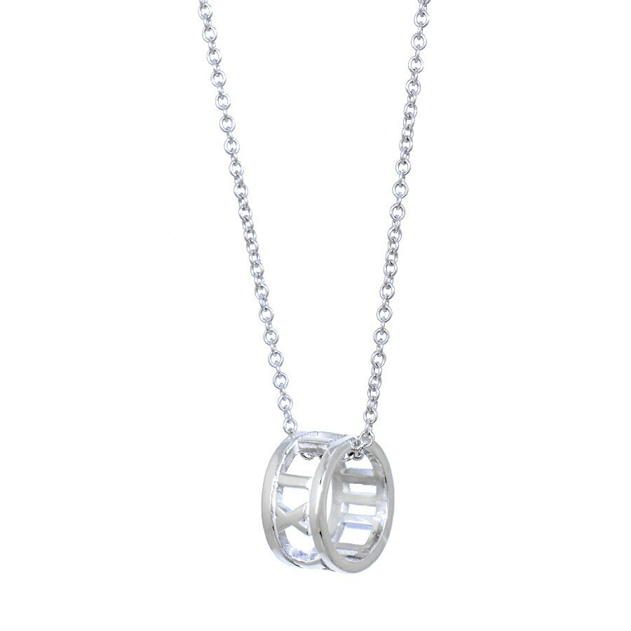 Tiffany & Co. Sterling Silver Open Atlas Pendant Necklace Used