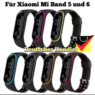 Ersatzarmband für Xiaomi Mi Band 6 und 5 High Quality Silikon, Leder Look, Strap