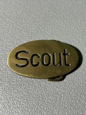VINTAGE 1970s INTERNATIONAL SCOUT SOLID BRASS OVAL 4X4 Belt BUCKLE